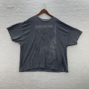 Paramore Shirt Mens XL Baggy Gray Distressed Tee Rock Alternative Punk Indie